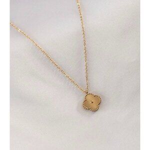 Women pendant Necklace Gold Plated Irish Shamrock, festival, Boho, vintage